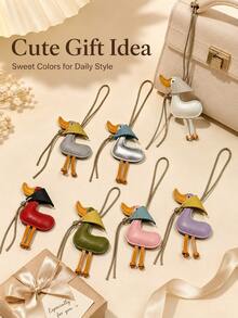 Cute Duck Bag Charm PU Leather Pendant Keychain For Handbags Backpacks Tote Bags Colorful Decorative Accessory Daily Outfit Matching Gift Idea Women Girls Fashion Accessory - Multicolor - View 8
