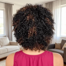 Short Pixie Curly Human Hair Wigs For Women, Tiny Tight Kinky Curly Wig With Bangs, Full Machine Made Human Hair Short Curly Wig, Multiple Colors Available - Multicolor - View 8
