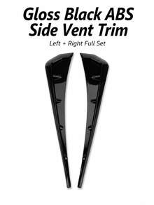 2pcs Glossy Black Shark Gill Side Fender Vent Trim, Self-Adhesive No-Drill Air Blade Decorative Sticker, Sport Racing Car Modification Accessory, Universal For Sedan, SUV, CUV, Car Modification Decoration, Suitable For Car Enthusiasts - A - View 3
