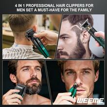 WEEME 4-In-1 Professional Men's Grooming Kit - Electric Shaver, Beard Trimmer, Nose Hair Trimmer, USB Rechargeable, Powerful & Precise Cutting - Multicolor - View 6