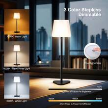LED Wireless Touch Bathroom Table Lamp, USB-C Interface, Sensitive Touch Switch, 3 Color Light/Stepless Dimming, Portable Night Light, Room Decor, Detachable 3-In-1 Function, Modern Design, Suitable For Living Room/Bedroom/Children's Room/Bathroom/Bar Decor, Ideal Holiday Gift - Desk Lamp - View 3