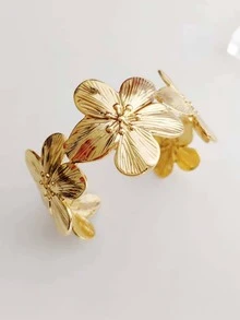1pc Romantic Colorful Metal Enamel Flower Bracelet, Suitable For Women To Wear At Weddings Or During Travel - Bracelet 1 - View 11