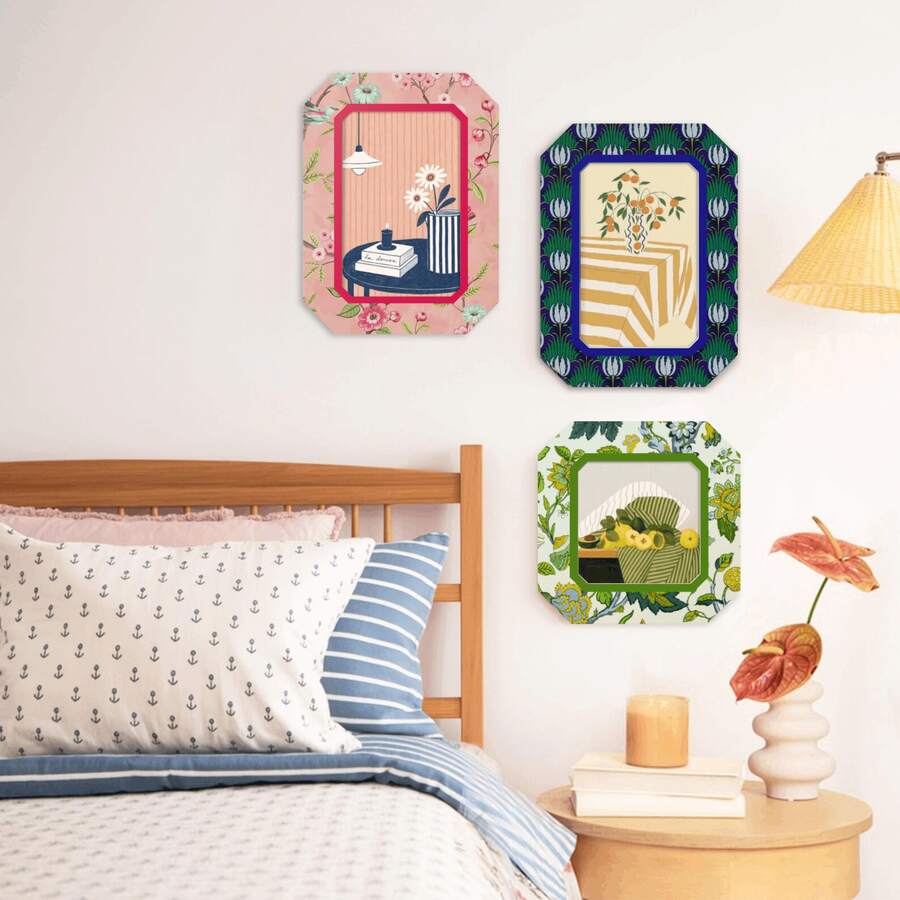 1pc Bohemian Vintage French Octagonal Photo Frame, High-Definition Tempered Glass Panel 4x4/4x6 Inch Photo Frame, Fantasy Small Size Print Decoration, Suitable For Wall And Desktop, Personalized Gift, Home Decor Photo Display Stand (Photo Paper Not Included) - 1PC - View 1