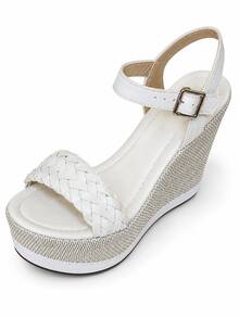 Wedge Sandal High Heel 11cm Blogger With Platform And Comfortable - OFF - View 5