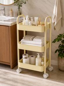 3-Tier Mobile Storage Cart With Wheels, Multi-Functional Kitchen Bathroom Office Organizer Trolley Storage Box, Floor-Standing Narrow Gap Organizer Rack With Rolling Layered Storage Baskets, Can Hold Makeup Bags, Tissue Boxes, Bags, Desk Drawer Sundries, Snacks, Cleaning Supplies, Versatile Home Furniture Storage, Organized Room Organization Supplies, Fund Documents Small Item Classification Rack, Suitable For Bedroom Living Room Dormitory Desk Side Daily Organization, Home Sundries Classification Storage, Small Space Utilization, Back To School Moving Storage Essentials - Multicolor - View 7
