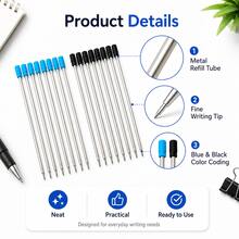 20/50pcs 0.7mm Metal Ballpoint Pen Refills, Compatible With Crystal Rhinestone Ballpoint Pen Barrels, Black/Blue Replacement Ink, 7cm, Office Stationery Accessories, Student Supplies, Back To School - Multiple Styles - View 5