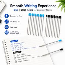 20/50pcs 0.7mm Metal Ballpoint Pen Refills, Compatible With Crystal Rhinestone Ballpoint Pen Barrels, Black/Blue Replacement Ink, 7cm, Office Stationery Accessories, Student Supplies, Back To School - Multiple Styles - View 2
