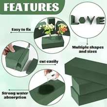 1/2pcs Fresh Floral Foam Blocks, High Density Water-Absorbing Sponge Floral Foam, High Density & Moisture-Retaining Floral Foam Blocks, Green Rectangular Floral Foam Blocks, Suitable For Flower Baskets, Weddings, Flower Shops, Birthdays And Other Occasions - Floral Clay Blocks - View 8
