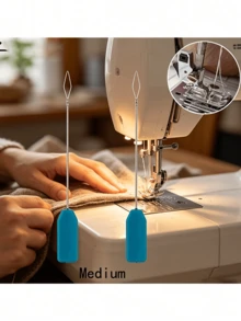 Juego de 1/3 piezas de enhebradores de máquina de coser, material de acero inoxidable, herramienta de enhebrado rápido de alta precisión, tamaños grande, mediano y pequeño disponibles, apto para múltiples modelos de máquinas de coser, fácil de usar, duradero, incluye guía de enhebrado - multicolor - Ver 7