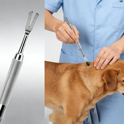 3pcs Stainless Steel Pet Grooming Set, Flea Comb, Portable And Washable, Suitable For Long-Haired And Short-Haired Cats And Dogs, Home And Outdoor Daily Pet Care Supplies