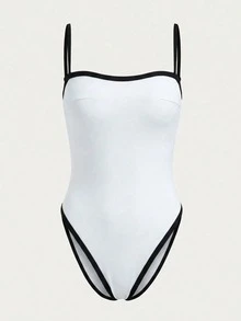 Polovedo Official, 2026 Summer New Style, European And American Casual Vacation Style, Strapless White Women's One-Piece Swimsuit, Suitable For Beach Vacation, Party, Date - White - View 3