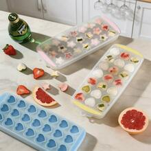 1pc, Heart & Star Shapes Silicone Ice Cube Trays With Lids, Easy Release Ice Molds, Stackable Ice Maker Tray For Fruit Juice Cocktail Whiskey Drinks, Reusable Ice Moulds For Home Kitchen Bar, Ice Cube Tray, Kitchen, Ice Cube Maker. - View 7