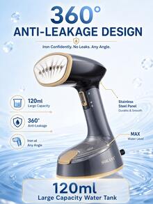 SOKANY SK-3065 Setrika Uap Genggam Portabel 1470W, Keluaran Uap Cepat 20 detik, Penghilang Kerut, Cocok untuk Rumah, Perjalanan, Semua Jenis Kain Pakaian - Hitam - View 8