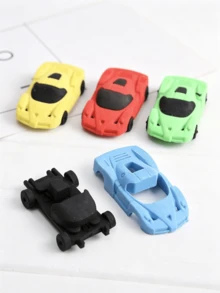1/4/8個迷你賽車橡皮擦－亮黃色、紅色、綠色、藍色－合成橡膠鉛筆橡皮擦，適用於居家、學校、教室獎勵、獎品、禮物與趣味文具，學習用品｜亮色橡皮擦，返校季必備 - 塞車橡皮擦 - 查看 5