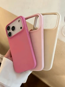 4件組 啞光柔軟TPU極簡風格個性化防震全包覆手機殼，適用於Apple 17 16 15 14 13 12 11 Pro Max Air - 4個裝-玫紅+白色+粉紅色+黑色 - 查看 2