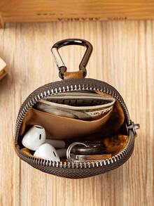 2026 New Luxury Vintage Genuine Leather Key & Coin Pouch, Full Grain Top Layer Cowhide, Unisex Multi-Function Card Holder Storage Bag - Multicolor - View 2