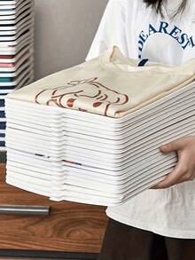 15/10/1pc Set, Foldable Space-Saving Shirt And Pants Organizer, Convenient Access, Ideal For Home Closet Organization, Creative Foldable Clothing Storage Board, Multi-Functional Anti-Wrinkle Portable Storage Rack - Multicolor - View 5
