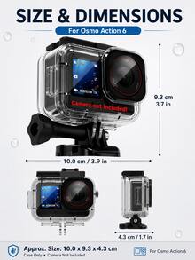 70M 防水潛水殼適用於 Osmo Action 6，透明潛水保護殼，防霧設計，HD 鏡頭，含安裝底座，不含相機 - 查看 3