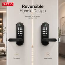 NJTY Smart Fingerprint Door Lock Keyless Entry Deadbolt, Electronic Digital Password Lock With App Control, IC Card & Passcode Unlock, Fast Biometric Recognition Smart Home Security System For Front Door - Multicolor - View 2