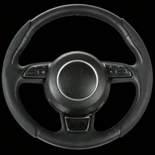 2pcs Sporty Anti-Slip Steering Wheel Cover - Faux Leather (PU Leather) + Breathable Holes + Segmented Embedded Design + No Inner Ring, For Tesla/Model/Car/MPV/SUV/RV/Pickup/Van - PU Leather With Holes - View 6
