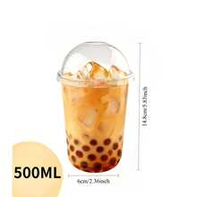 16oz 10pcs Clear Plastic Cups With Lids And Straws, Sturdy And Durable, Iced Coffee Cups, Suitable For Cold Drinks, Juice, Milkshake - Transparent - View 7