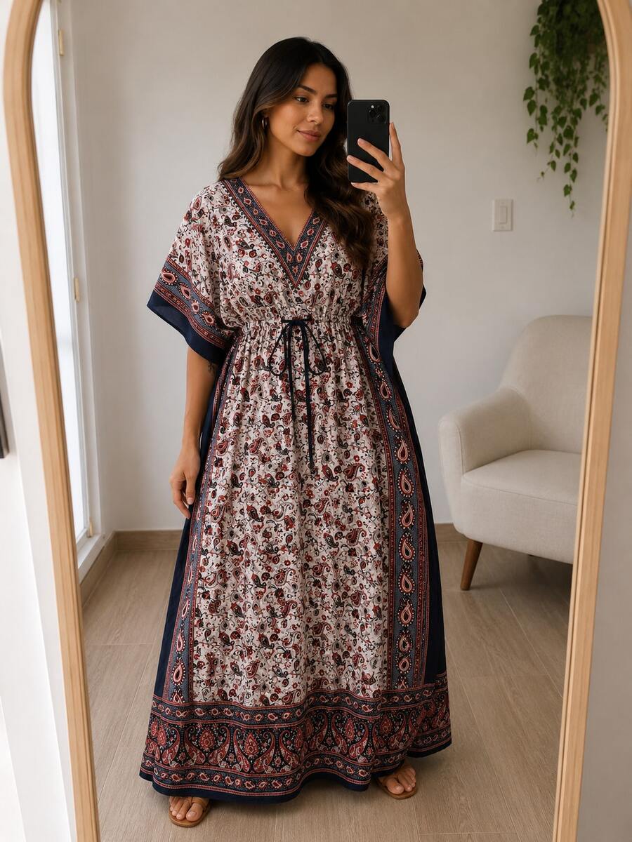 Women Long Dresses - Burgundy - View 1