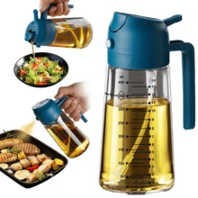 Bình đựng dầu thủy tinh 2 trong 1 16oz/470ml, bình dầu ô liu đa năng xịt và rót có vạch chia, bình đựng dầu chống rò rỉ, chai xịt kiểm soát dầu cho nồi chiên không dầu BBQ nướng salad, bình thủy tinh trong suốt chống nhỏ giọt, đồ dùng nhà bếp màu trơn, quà tặng lễ hội - Xem 11