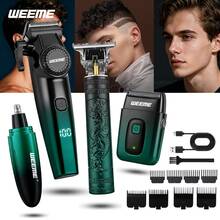 WEEME 4-In-1 Professional Men's Grooming Kit - Electric Shaver, Beard Trimmer, Nose Hair Trimmer, USB Rechargeable, Powerful & Precise Cutting - Multicolor - View 10