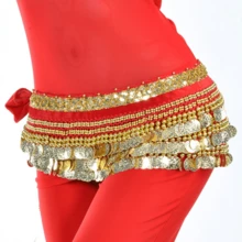 1 pieza Cadena de cintura con cuentas redondas pequeñas súper pesada, cadena de cintura de danza del vientre dorada, cinturón de cintura de danza del vientre, perfecta para danza del vientre, festivales, fiestas, ropa de playa, accesorios de playa para mujeres - Multicolor - Ver 8