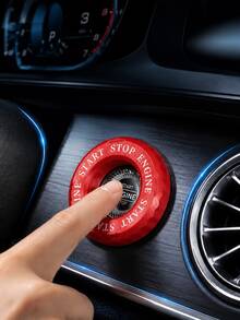 1pc Car Engine Start Stop Button Cover, Push To Start Button Ignition Cover, Spin Rotary One Button Start Switch Protector, Anti-Scratch Universal Car Interior Accessories Decoration Ring For Cars & Motorcycles - A - View 4