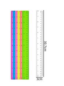 6/12/18 pezzi Righelli in plastica da 12 pollici - Righelli flessibili trasparenti multicolore con marcature in centimetri e pollici, adatti per aula, ufficio, regali per insegnanti e studenti per il ritorno a scuola - Righello colorato - Visualizzare 6