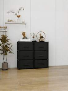 1pc Minimalist Multi-Color Fabric Drawer Cabinet, Black/Grey/White Freestanding Stackable Bedside Storage Rack, Metal Frame Space-Saving Vanity Cabinet, Suitable For Dorm, Apartment And Bedroom, Back To School And Moving Essentials, Laundry Room And Home Daily Storage - Multicolor - View 10