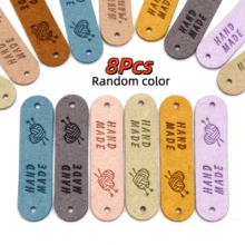 3/5/8/10/15/18/20/22/25Pcs Handmade Clothing Labels, Faux Leather Labels, Handmade Labels, DIY Hat Bag Clothing Accessories, Random Color - Multicolor - View 16