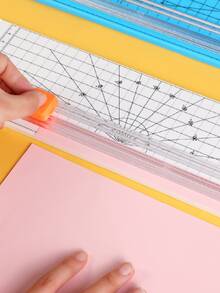 1pc 4-In-1 Rotary Paper Trimmer, Paper Cutter, Office Photo Paper Cutting Knife, Plastic Material - As Shown In the Figure - View 8