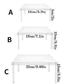 Transparent Square Acrylic Cake Stand, Wedding, Party, Dessert Display Rack - Multicolor - View 4