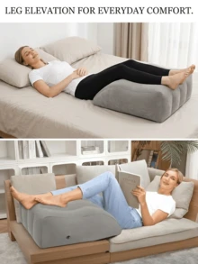 Sleek Inflatable Leg Elevation Wedge Pillows For Bed - Functional Body Pillow To Reduce Swelling Discomfort And Resting Fatigued Ankles. Multi-Functional Support Pillows For Fast Post-Operative Rehabilitation & Expectant Pregnant Women. - Multicolor - View 11