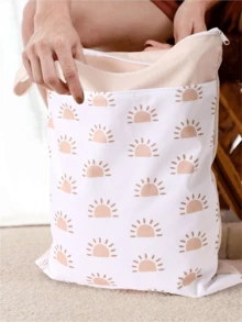 1pc Reusable Storage Bag With Zipper, Large Capacity Organizer Pouch For Clothes, Diapers, Towels And Travel Essentials - Multicolor - View 3