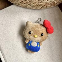 SANRIO 1个Hello Kitty毛绒娃娃，卡通黑皮KT猫，度假风，可作包包挂饰、汽车挂件、节日礼物 - 彩色 - 查看 17