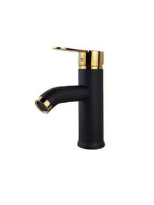 1 Pc Bathroom Faucet Black & 1 Hole Bathroom Sink Faucet With Single Handle,Basin Mixer Tap Single Lever Cloakroom Bathroom Sink Tap Circular Tall Body Wash Basin Hot And Cold Faucet Modern Countertop Basin Bathroom Faucet - Multicolor - View 14