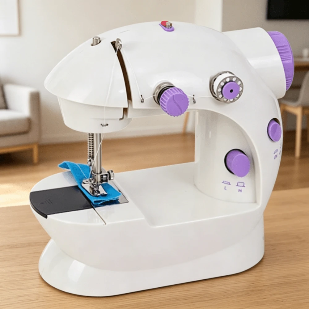 Máquina de Costura Manual Portátil Compacta 2 Velocidades Reparo Rápido de Roupas Ponto Acessível Bivolt - A - Visão 1