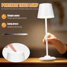 Wireless Touch Sensor LED Desk Lamp With USB Charging Port, Touch Switch - Sensitive Finger Sensing, 3-Color Light Modes, Multiple Brightness, Portable Night Light, Detachable - 2 Heights, Suitable For Home, Office, Outdoor And Restaurant - Modern Design - 檯燈 - 查看 7