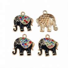 10pcs 19x17mm Enamel Elephant Charms Pendant With Zirconia Alloy Craft DIY Jewelry Making Accessories For Earrings Necklace - Elephant - View 7