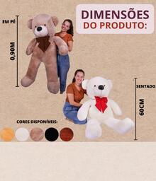 Giant Teddy Bear - 90 Cm And 1.10 Meters 50 Cm Soft Teddy Bear With Free Bow - 藍色蝴蝶結牛奶汁 - 查看 5