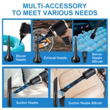 Portable Wireless Vacuum Cleaner High-Power Mini Vacuum, 4-In-1 Compressor Air Blower And Pump Handheld Vacuum With Brushless Motor Suitable For Car, Home, Office, Camping, Computer Keyboard Laptop Dust Cleaning Tool - Cordless - View 3
