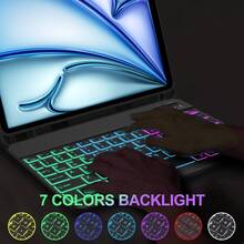Teclado inalámbrico Bluetooth recargable, retroiluminación de 7 colores, compatible con Android Windows Tablets Teléfonos Pro Air Mini, OS/IOS 13 y versiones superiores - Ver 3