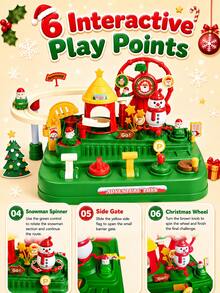 Children's Christmas Theme Adventure Track Set: Inertia Glide Car & Ferris Wheel Educational Toy, Holiday Gift For Boys And Girls - Multicolor - View 11