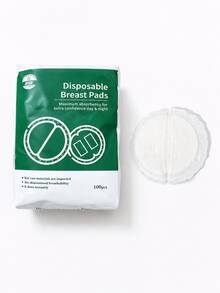100pcs Disposable Breast Pads, Individually Wrapped Ultra-Thin Nursing Pads For Postpartum Leakage Prevention - Multicolor 1 - View 1