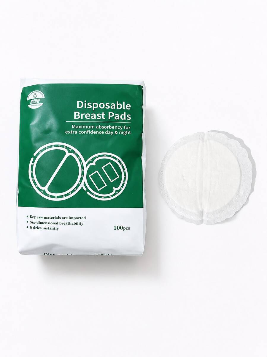 100pcs Disposable Breast Pads, Individually Wrapped Ultra-Thin Nursing Pads For Postpartum Leakage Prevention - Multicolor 1 - View 1