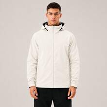 Men's Waterproof Windbreaker With Removable Hood, Sports Jacket For Gym Or Running - 米白色 - 查看 1