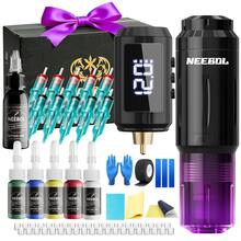 Neebol Tattoo Gun Kit Complete Set, Portable Design, Cordless Tattoo Pen, 1600mAH Battery, Wireless Machine, 20 Red Cartridge Needles, 8 Inks, Extra White Soap, Tattoo Supplies For Beginners & Artists, Body Art Makeup, Easter Gift - Multicolor - View 10